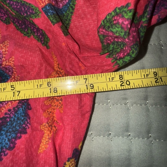 FARM Rio Sunset Tapestry Blush Mini in Red Smocked Cotton Dress size Large EUC - Picture 7 of 12